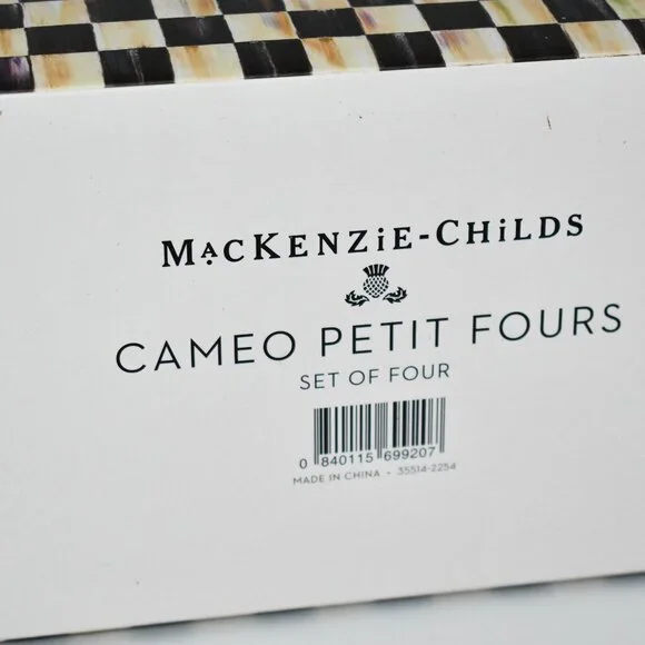 Mackenzie-Child Cameo Petit Fours, Set of 4 #: 35514-2254 NIB Details: Resin Pie
